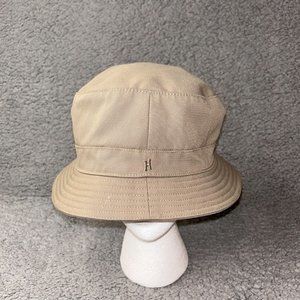 HERMES Logo Embroidery Bucket hat Polyester / Nylon Tan Women’s 58